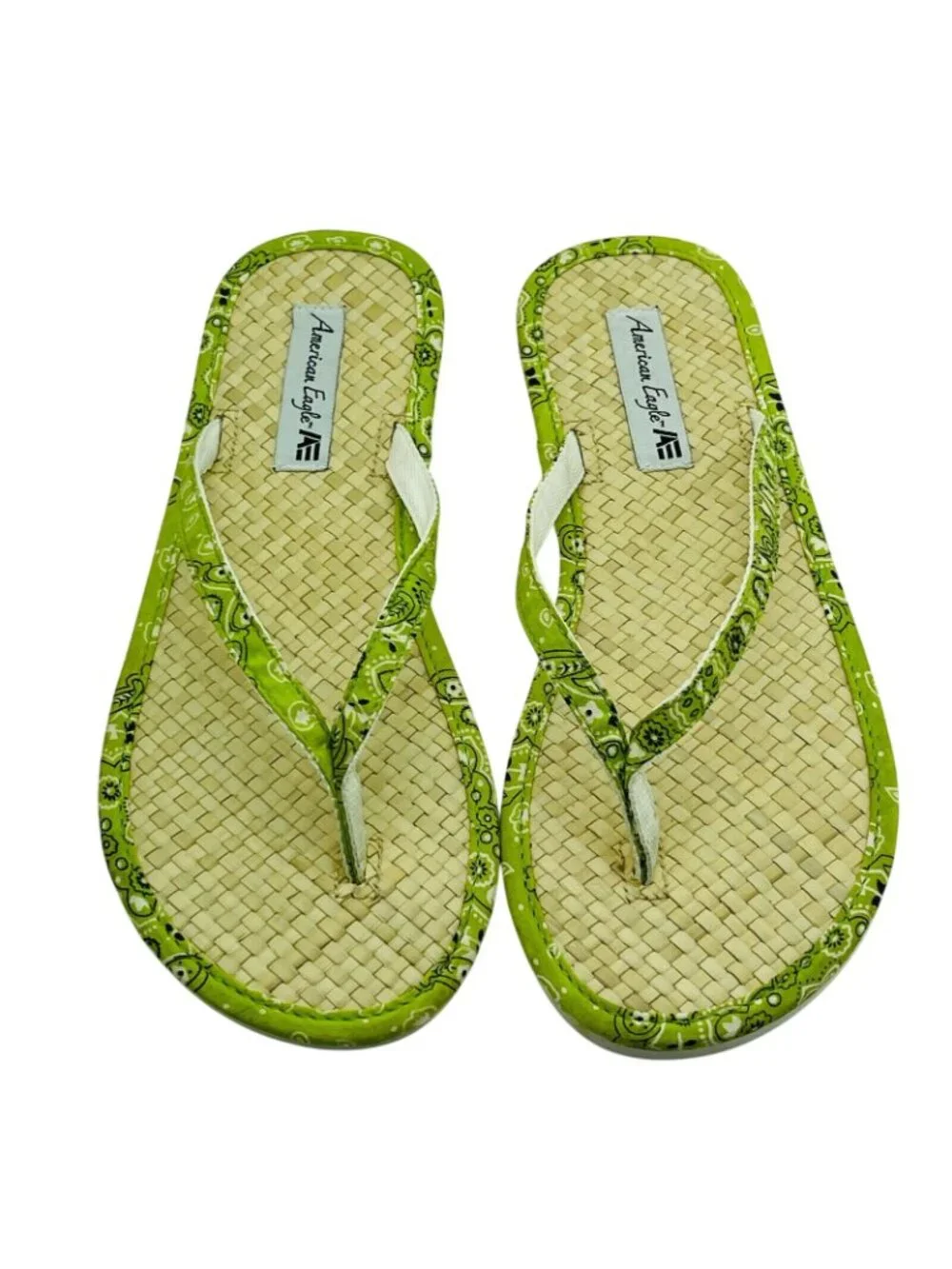 American Eagle Womens Shoes Sz 7/8 Green Thongs